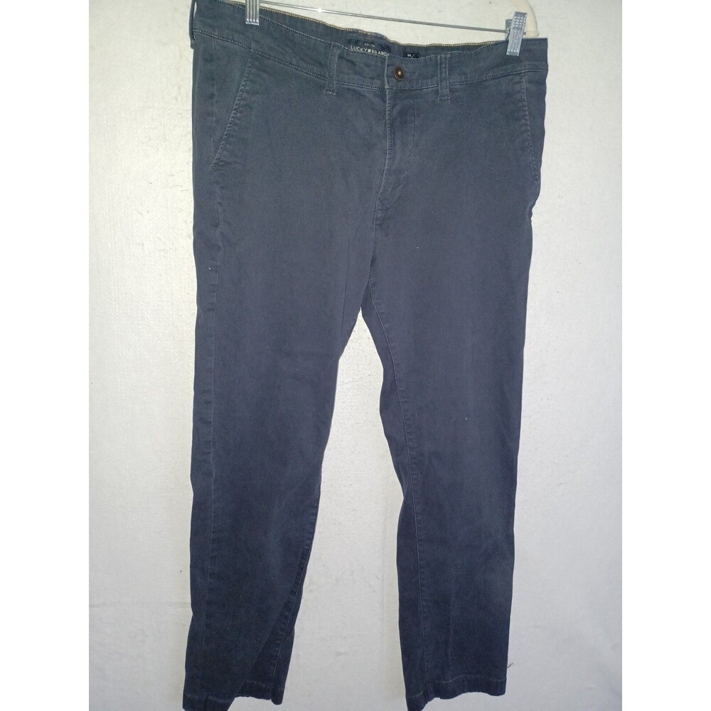 Lucky Brand Men's Chino Pants 363 Straight Size 36x32 Blue Stretch Meas: 36 x 31